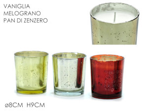 CANDELA PROFUMATA N BICCHIERE DI VETRO CM.H.9 COLOR 535552 GENERAL
