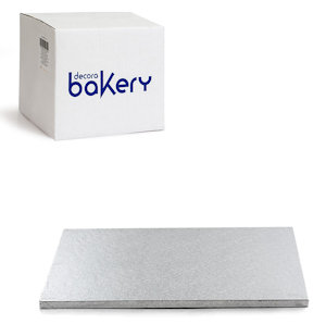 CAKEBOARD RETTANGOLARE SILVER CM.20x30xH.1,2  DECORA