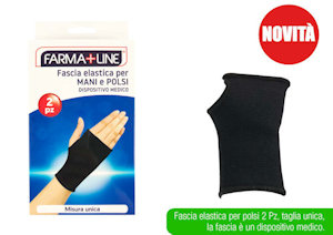 MEDICAZIONE FASCIA ELASTICA MANI E POLSO TAGLIA UNICA CONF.2PZ. FARMALINE