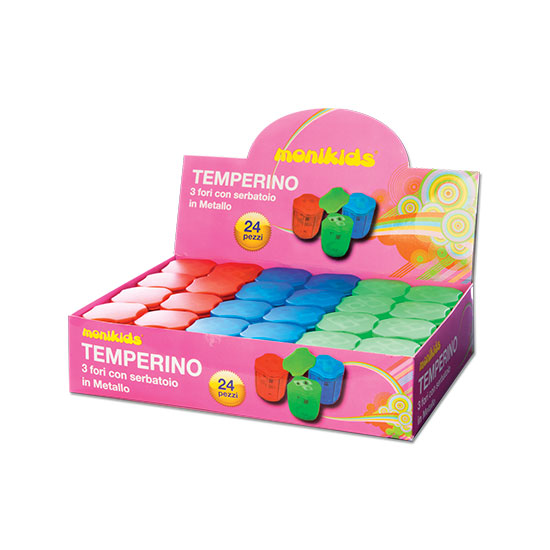 TEMPERINO CONTENITORE 3 FORI IN PLASTICA CON TAPPO NIKOFFICE PEZZI 24