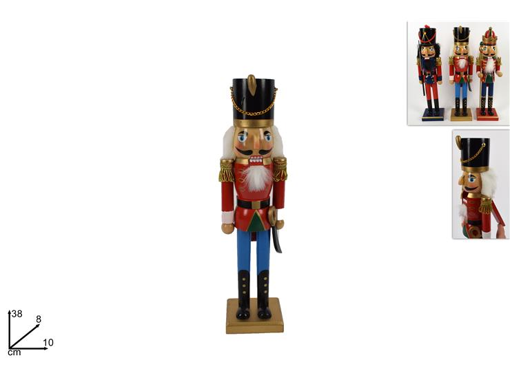 PERS. SOLDATINO SCHIACCIANOCI SU BASE IN LEGNO CM.H.38 DUESSE