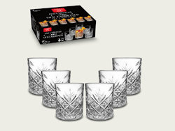 BICCHIERE ACQUA 330ML. VETRO DIAMANTE SET.6PZ. 58303 ARCA