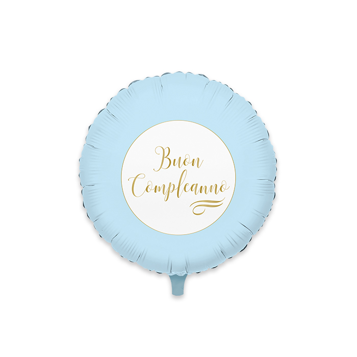BUON COMPLEANNO CHIC CELESTE PALLONCINO MYLAR CM.45 TONDO BIGPARTY