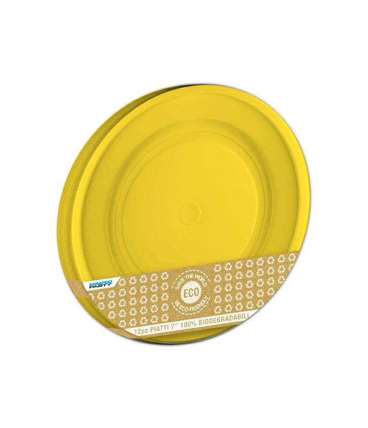 BIO IN CARTA PIATTI CM.18 GIALLO CONF.12PZ.