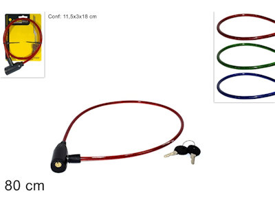FERRAMENTA LUCCHETTO PER BICI O MOTO RIVESTITO CM.80 DUESSE