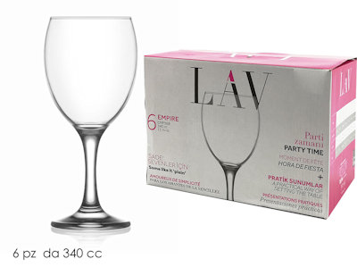 BICCHIERE CALICE 340ML. VETRO SET.6PZ. SERIE LAV 680535A GENERAL
