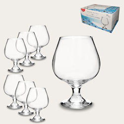 BICCHIERE LIQUORE VETRO 480 CC. COGNAC SET.6PZ. 80421 ARCA
