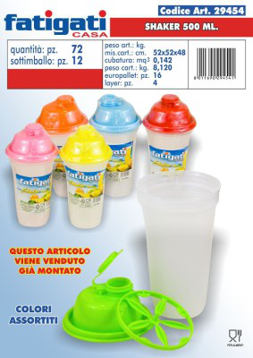 SHAKER IN PLASTICA 0,5 LITRI 29454 FATIGATI