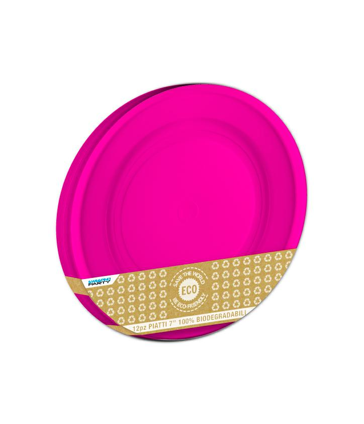 BIO IN CARTA PIATTI CM.18 FUCSIA CONF.12PZ.