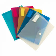 BUSTA IN PPL CON BOTTONE TRASPARENTE A6 COLORI ASSORTITI CM.19x14 CONF.5PZ. NIKO
