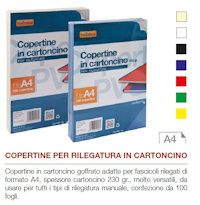COPERTINA PER RILEGATURA IN CARTONCINO A4 230GR. 100 FOGLI BLU NIKOFFICE