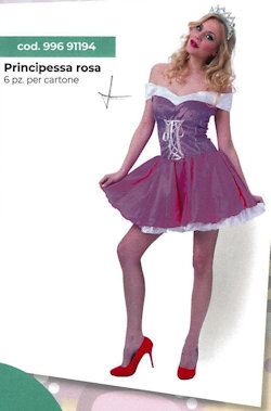 COSTUME ADULTO PRINCIPESSA ROSA CORTO EXCLUSIVE