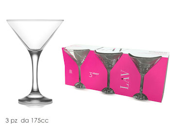 BICCHIERE COCKTAIL VETRO 175ML. SET.3PZ. SERIE MISKET 680507B GENERAL