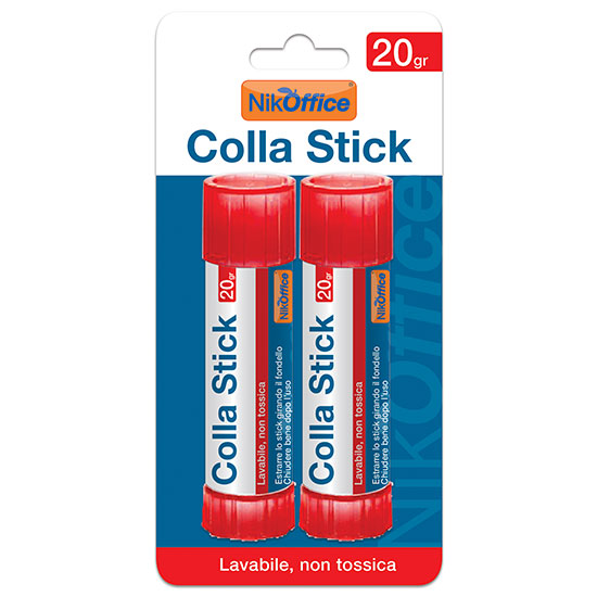 COLLA STICK NIKOFFICE 20gr. CONF.2 PZ. SU BLISTER