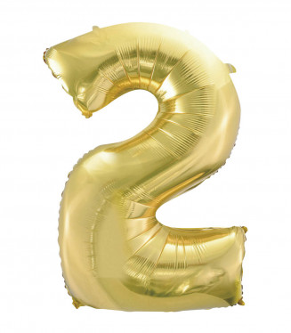 PALLONCINO MYLAR CHAMPAGNE NUMERO 2 CM.102 D.40
