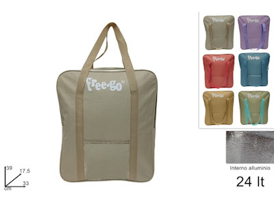 BORSA TERMICA 24 LITRI VERTICALE TINTA UNICA TENUE CM.33x17xH.39 DUESSE