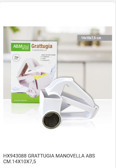 UTENSILE GRATTUGIA IN PLASTICA CON MANOVELLA IDEA'S