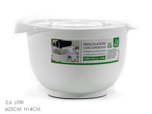 MESCOLATORE CON COPERCHIO CON FORO IN PLASTICA CM.D.25xH.14 533930 GENERAL