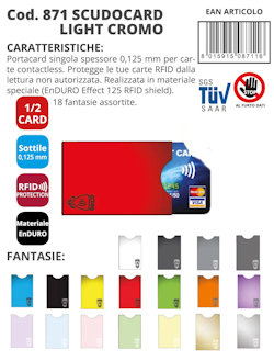 PORTA CARD PROTEZIONE SCUDO CONTACTLESS 1 SCOMPART0 ALPLAST 871