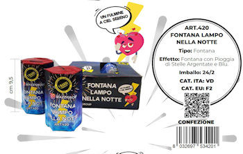 PETARDO FONTANA LAMPO NELLA NOTTE CM.9,5 CONF.2PZ ART.420