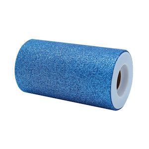 ROTOLO TULLE GLITTER H.CM.12.5 x 25MT. BLU