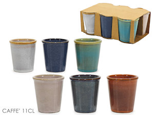 CAFFE' TAZZINE 6 PZ. BICCHIERINO LISCE 11CL. COLOR 447955 GENERAL
