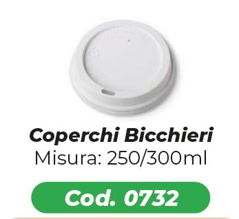 BICCHIERE TERMICO 250-300ML. SOLO COPERCHIO IN PLASTICA CONF. 50 PZ. LULU'