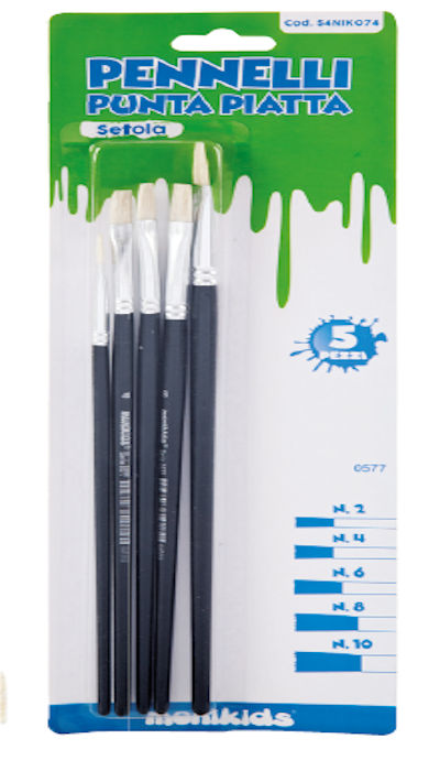 PENNELLI PUNTA PIATTA SET ASSORTITO CONF. 5PZ. IN BLISTER NIKOFFICE