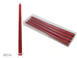 CANDELA CLASSICA LISCIA CM.30 ROSSA CONF. DA 4PZ 411657 GENERAL