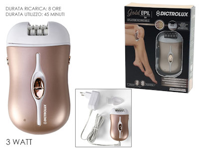 EPILATORE RICARICABILE 3W COLORE ORO ROSATO 619828 DICTROLUX