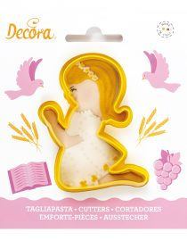TAGLIAPASTA COMUNIONE BIMBA CM.8,5x6x2 IN PLASTICA DECORA