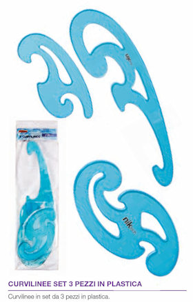 CURVILINEE RIGIDI IN PLASTICA CONF. 3PZ. NIKOFFICE