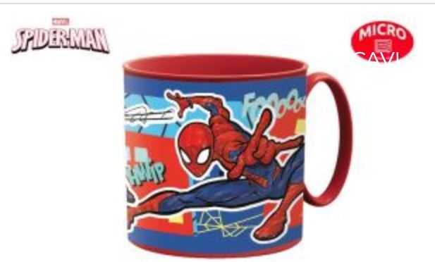 SPIDERMAN TAZZA IN PLASTICA 265ML. ADATTA PER FORNO MICROONDE EOLD.