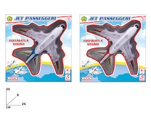 AEREO JUMBO A FRIZIONE CON LUCI E MUSICA CM.26x26 MAZ.