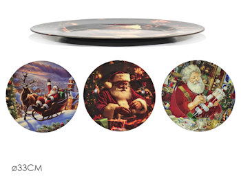 PIATTO SOLO SOTTOPIATTO IN PVC D.33 DECORATO BABBO NATALE 405406 GENERAL