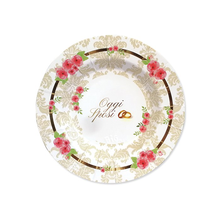 MATRIMONIO ROMANTIC WEDDING PIATTI CM.20 CONF.8pz. BIGPARTY