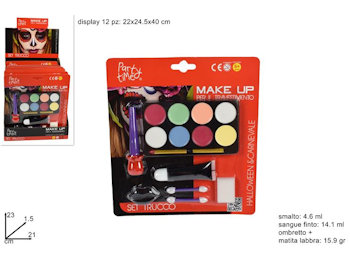 MAKE UP SET TAVOLA COLORI CON PENNELLI E MATITE SU BLISTER
