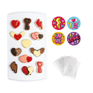 STAMPO TERMOFORMATO IN APET PER CIOCCOLATO CUORI CM.15x26 DECORA