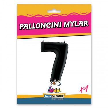 PALLONCINO MYLAR NERO NUMERO 7 CM.102 D.40