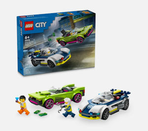 LEGO CITY MACCHINA POLIZIA INSEGUE MACCHINA DA CORSA 60415
