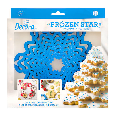CUCINA DOLCI TAGLIAPASTA NATALIZIO ALBERO STELLA DI GHIACCIO CONF.8PZ. DECORA