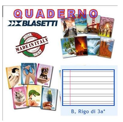 QUADERNO 80gr. ff. 20+1 A RIGHE CL.3° RIGATURA B CON MARGINI pezzi 10