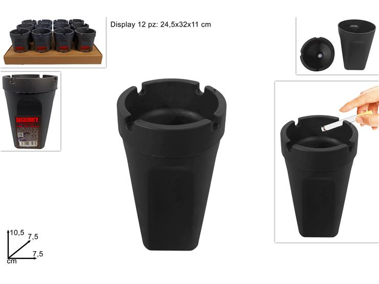 POSACENERE IN PLASTICA BIDONCINO NERO DUESSE