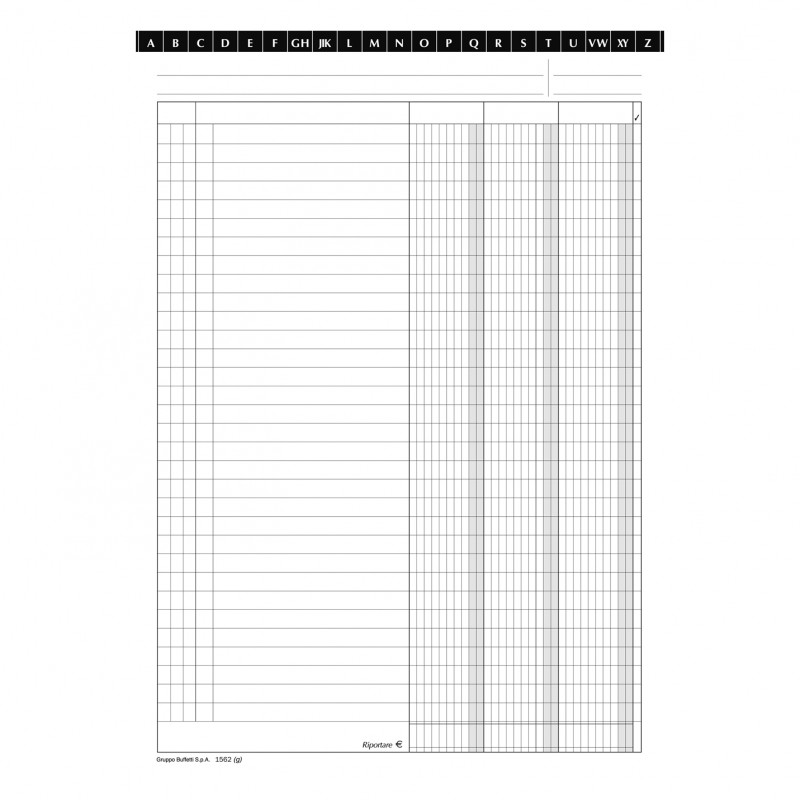 SCHEDE 3 COLONNE DARE AVERE SALDO 24x17 VERTICALI CONF.100PZ.