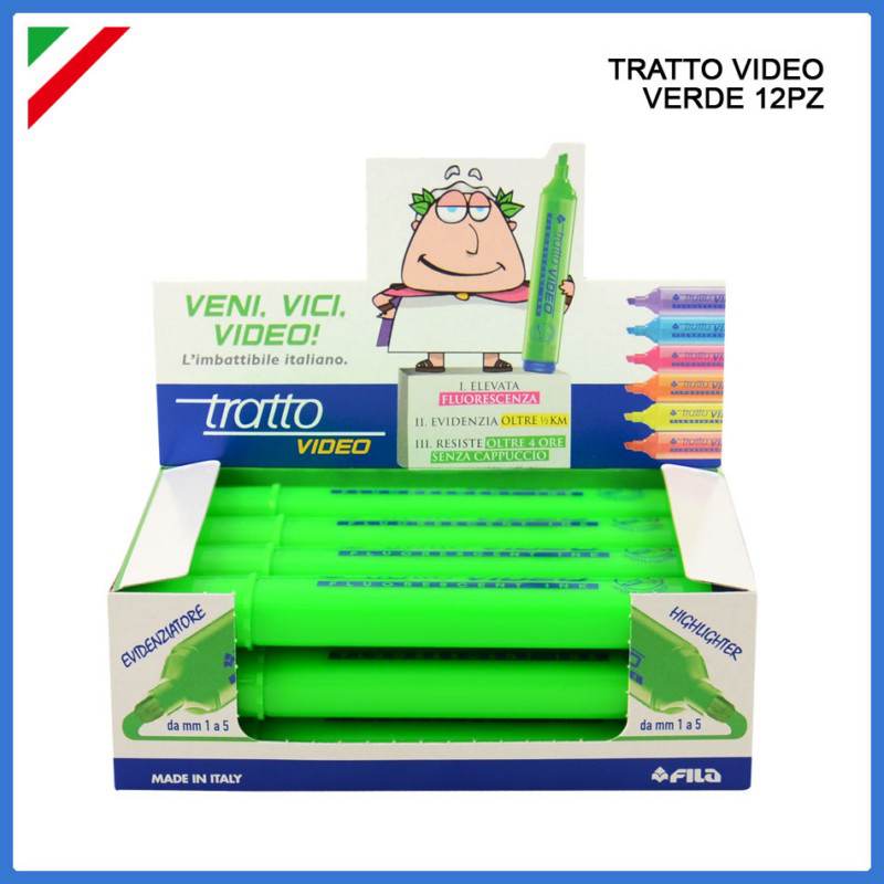EVIDENZIATORE TRATTO VIDEO VERDE pezzi 12