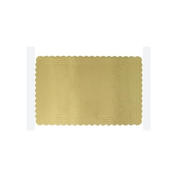 SOTTOTORTA BORDO SMERLATO RETTANGOLARE ORO CM.25x35 CONF.1PZ. IMBUSTATO REAL