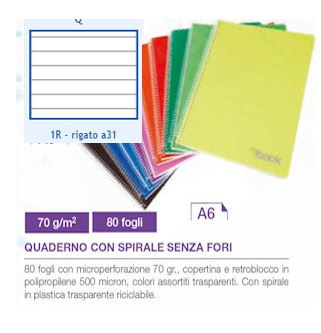 QUADERNO COPERTINA IN PPL 80FF A5 RIGATURA 1 RIGO NIKOFFICE PEZZI 10