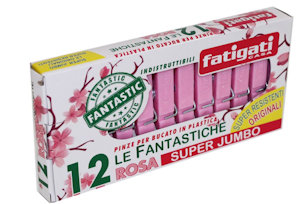 BUCATO MOLLETTE IN PLASTICA 12 PZ. ROSA FATIGATI