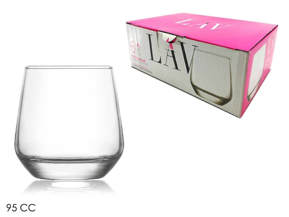 BICCHIERINI LIQUORE VETRO 95 CC. SET.6PZ. SERIE LAL 680516 GENERAL