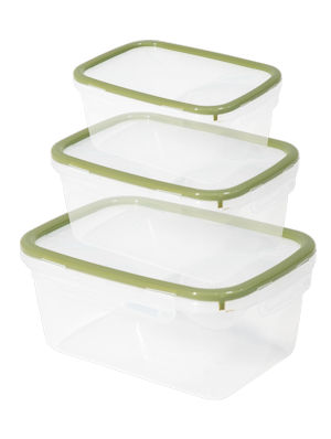 CONTENITORE IN PLASTICA ERMETICO RETTANGOLARE SET CONF. 3 PZ. CLIK CLAK BELLI E